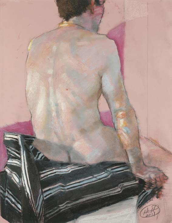 H Craig HANNA Homme de Dos au Tissue Rayé 2012 