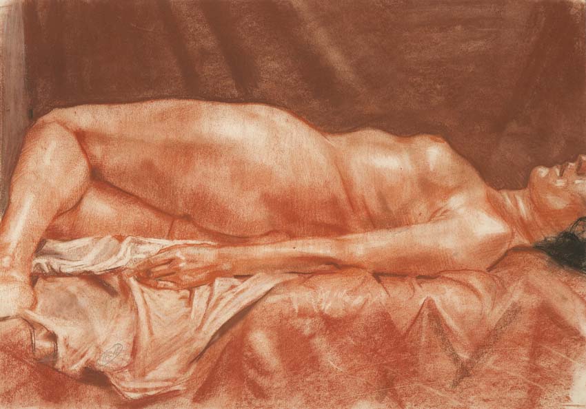 H Craig HANNA Nu Allongé au Drap Blanc 2014 