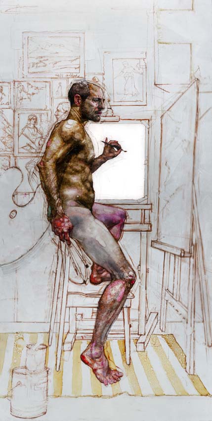 H Craig HANNA Self Portrait with Easel 2013 