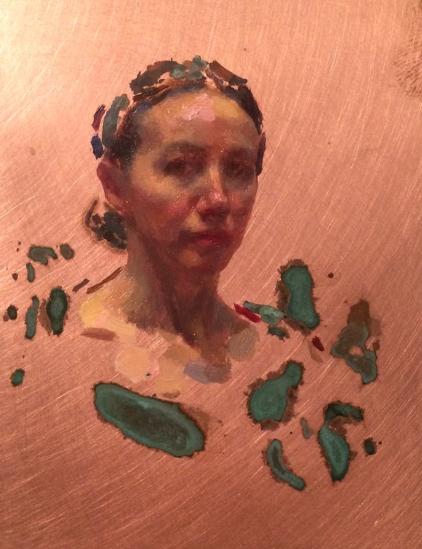 Kate Lehman Selfportrait 3/4 small copper 2016 