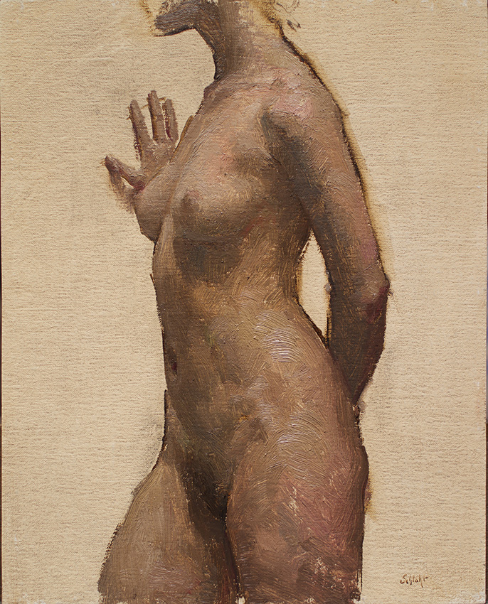 Travis Schlaht Nude Touching Wall 2016 