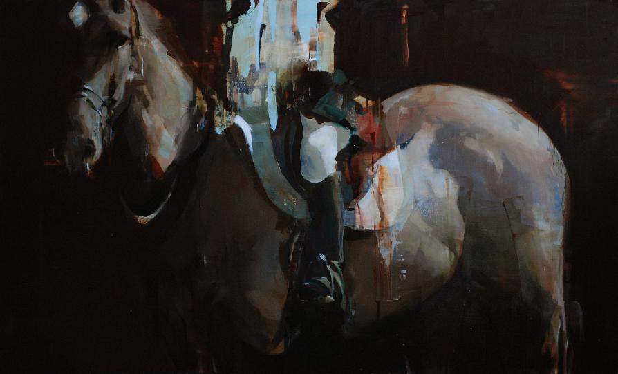Alex Kanevsky Dark Horse with partial Rider 2011 