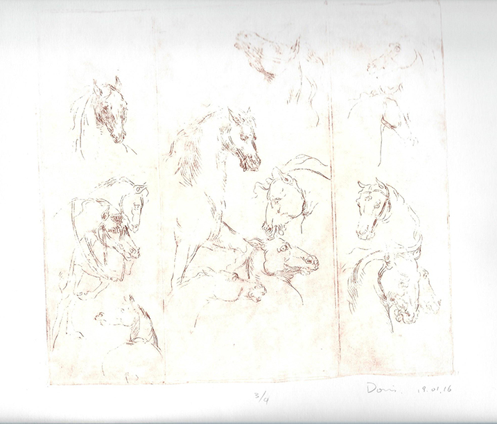 Dongni Hou Etude de Tête de Chevaux 3/4 2016 