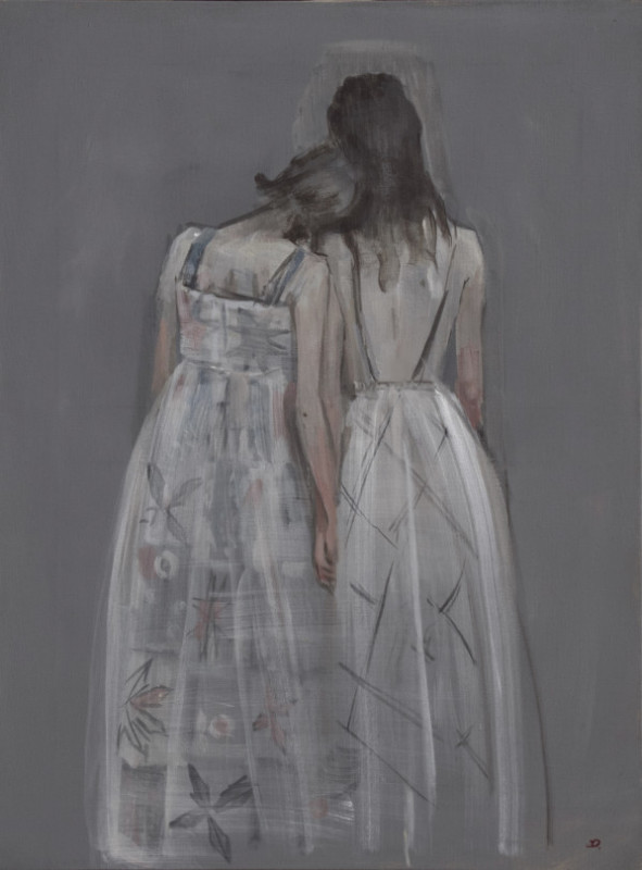 Dongni Hou accordance tempera sur toile, 61x46 2025 