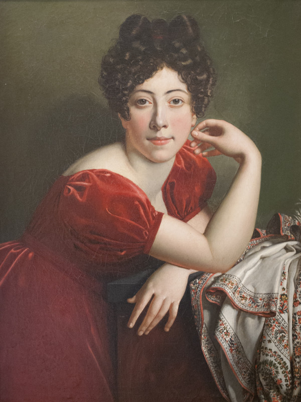 Old Paintings Femme à la Robe en Velours 1820 