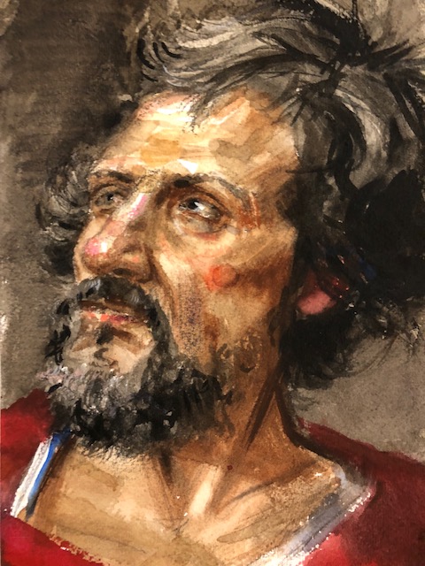 H Craig HANNA Man with beard and Red Shirt 2018 