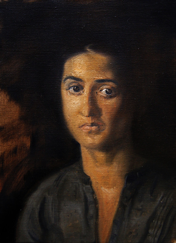 Adrien Eyraud Maria Etude sur fond noir I 2018 