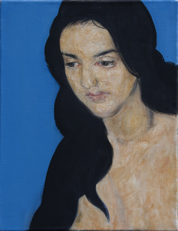 Adrien Eyraud Maria au fond bleu 2016 