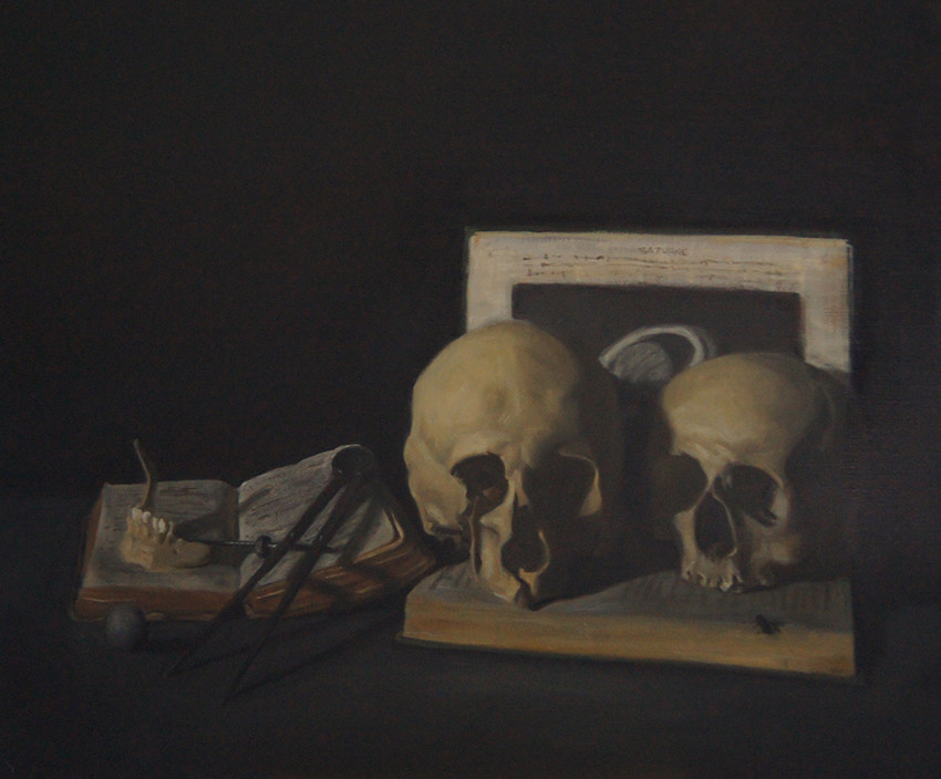 Adrien Eyraud Nature morte aux deux cranes 2017 