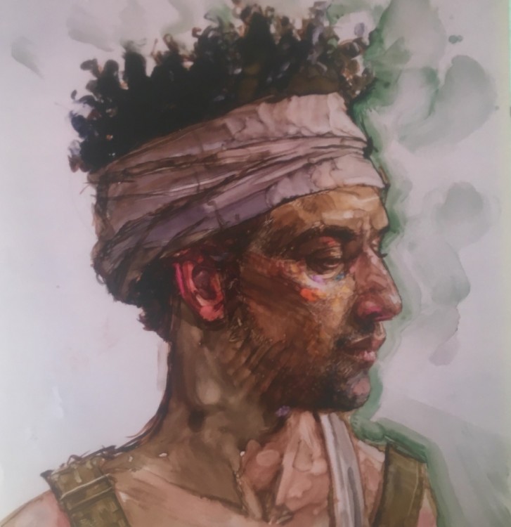 H Craig HANNA Homme au turban 2019 