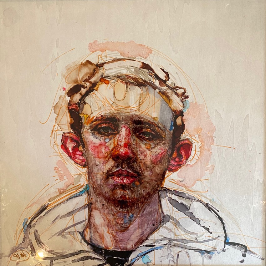 H Craig HANNA Portrait de jeune homme à la Capuche 2019 