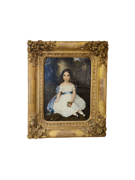 Oeuvres Anciennes Ecole Française_ Petite fille aux Pivoines 2026 