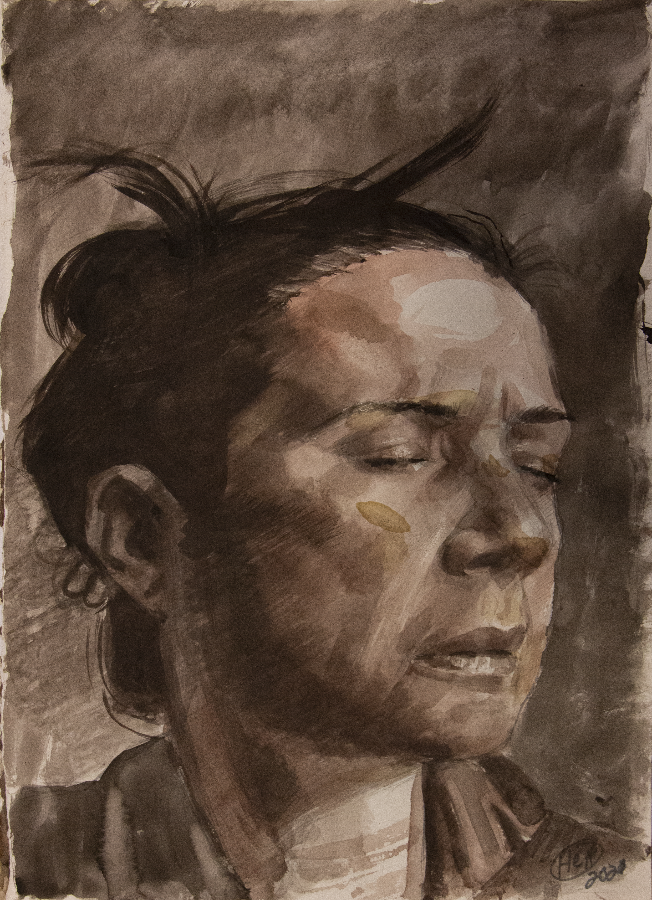 H Craig HANNA Femme aux yeux clos 2022 