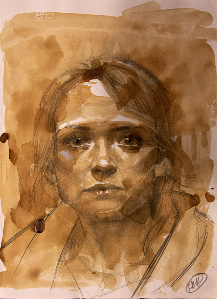 H Craig HANNA Étude de girl with wide eye 2022 